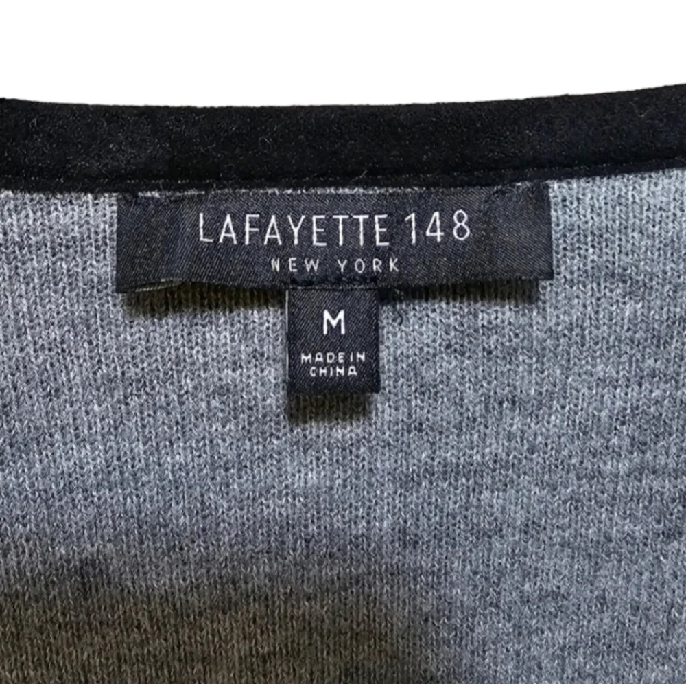 LAFAYETTE 148 $499 Retail New York Sleeveless Colorblock Cardigan, Medium, Gray - Picture 6 of 6